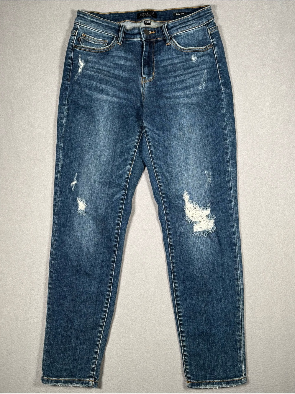Judy Blue Slim Fit Distressed Jeans Women’s 7/28 Blue Skinny Denim Pants